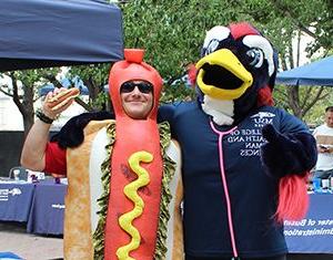 Rowdy mascot and Peter Dreifuss at Connect Week Fall 2024